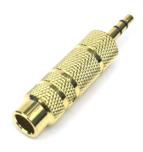 3.5mm Stereo Plug to 6.3mm Stereo Jack Gold